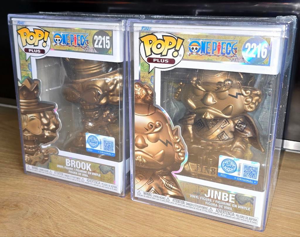 Funko Pop! 2215 Brook en 2216 Jinbe (BRONZE) One Piece Excl., Ophalen of Verzenden, Nieuw
