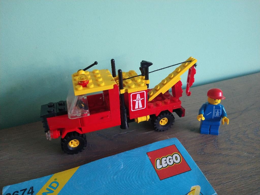 Lego town 6674 Crane Tow Truck takelwagen, Ophalen of Verzenden, Zo goed als nieuw, Complete set, Lego