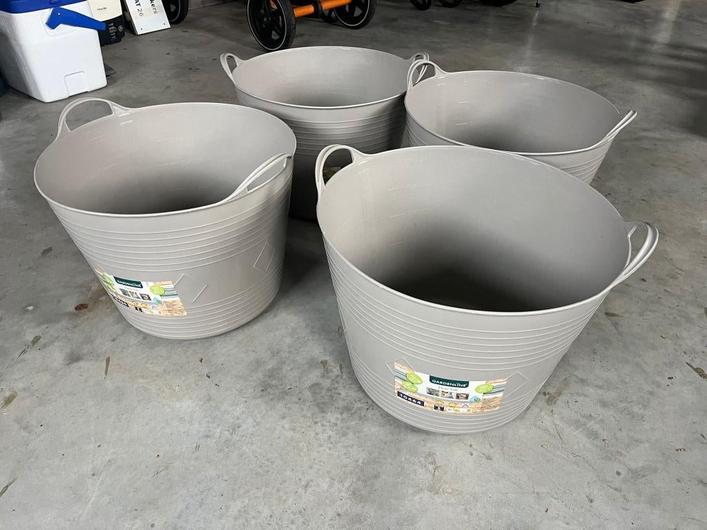 4 x wasmand, tuinmand, puinbak, etc, nieuw, Ophalen, Nieuw, Rond, Overige materialen