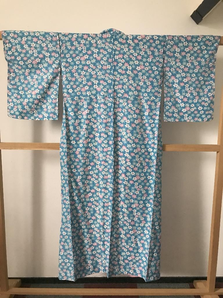 Traditionele Japanse Kimono blue flower, Ophalen of Verzenden