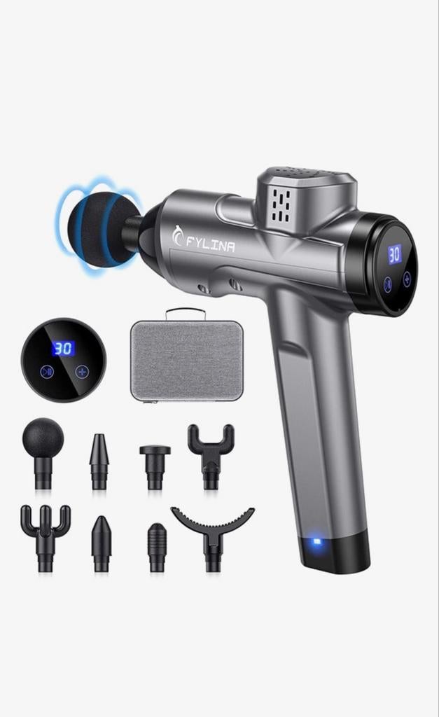 Fylina PRO4 Massage Gun - 30 snelheden, 8 opzetstukken, Ophalen, Zo goed als nieuw, Apparaat