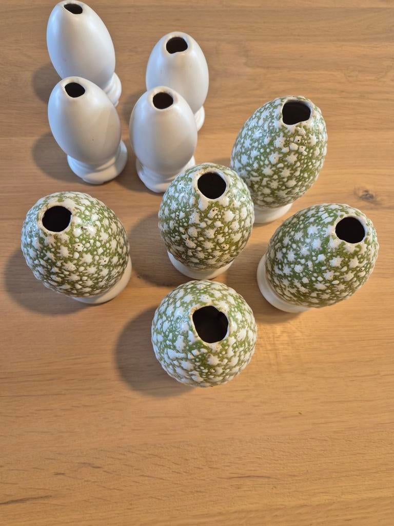 9 Des Pots paasei vazen, Overige kleuren, Aardewerk of Porselein, Ophalen of Verzenden, Zo goed als nieuw