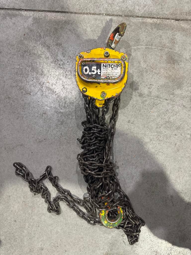 Nitchi H-40 Kettingtakel - 0.5t Handmatige Takel, Ophalen, Gebruikt, Handmatig