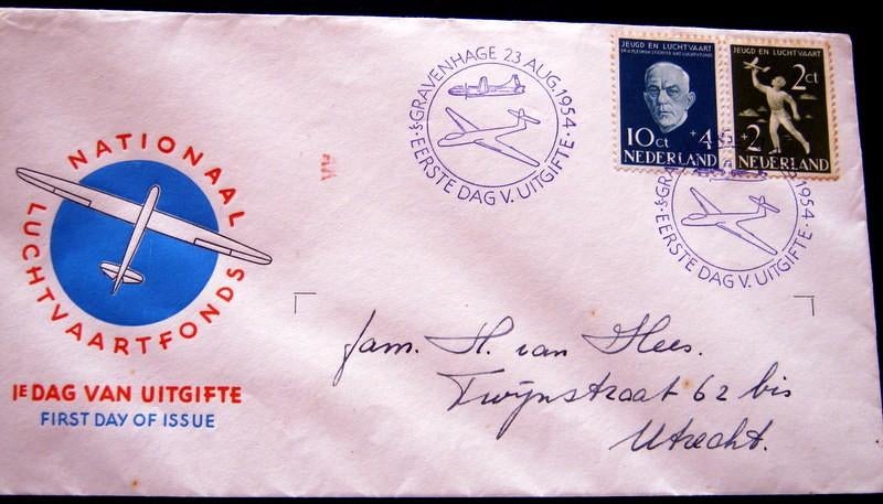 E18 nationaal Luchtvaartfonds 1954, Verzenden, Beschreven, Nederland