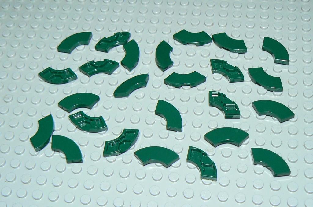 L826 Tegels gebogen 2x2 donker groen 25 st., Ophalen of Verzenden, Nieuw, Losse stenen, Lego