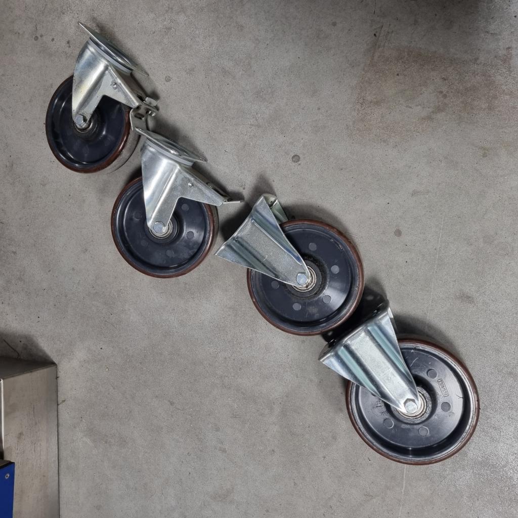 Grote zware zwenk en bok wielen 200 mm tente 1000 KG, Doe-het-zelf en Verbouw, Zwenkwielen, Niet ingevuld, Gebruikt, Niet ingevuld