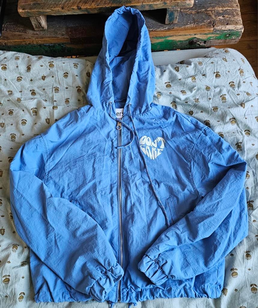 Bershka jas, Blauw, Maat 36 (S), Gedragen, Bershka