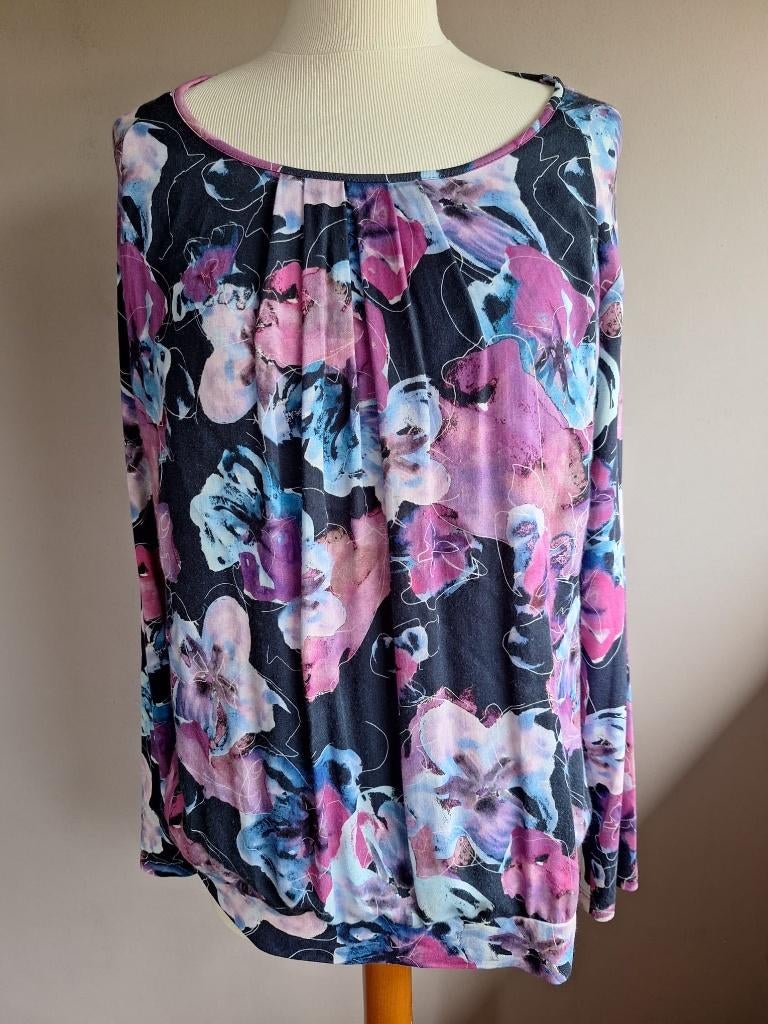 Nieuwe kleurrijke stretch top print Frank Walder, maat 46, Maat 46/48 (XL) of groter, Nieuw, Ophalen of Verzenden, Lange mouw