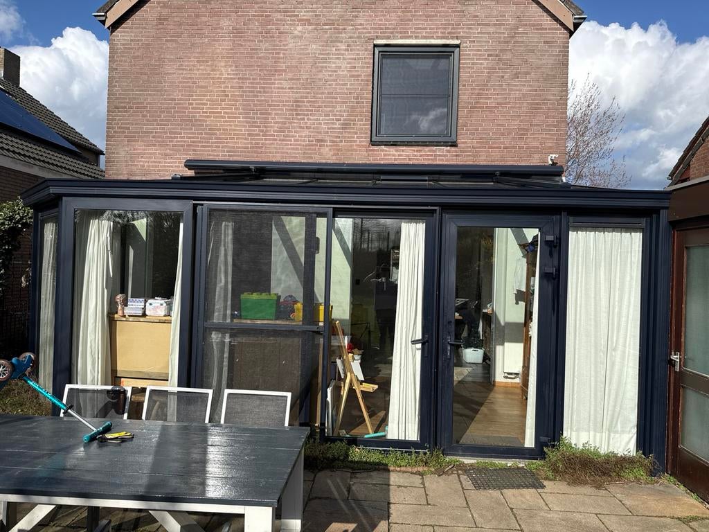 Aluminium serre met schuifpui en vaste deur, Ophalen, Gebruikt, Serre