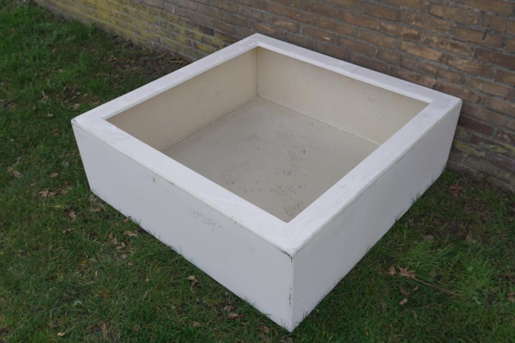 Polyester bloembak plantenbak 120x120x40 | wit, Ophalen, Kunststof, 100 cm of meer, Vierkant