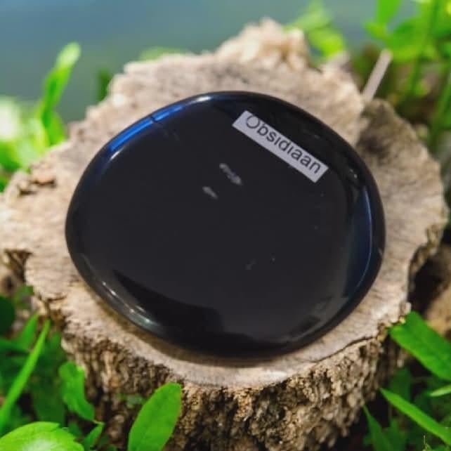 Obsidiaan schijf, Verzamelen, Ophalen of Verzenden, Mineraal