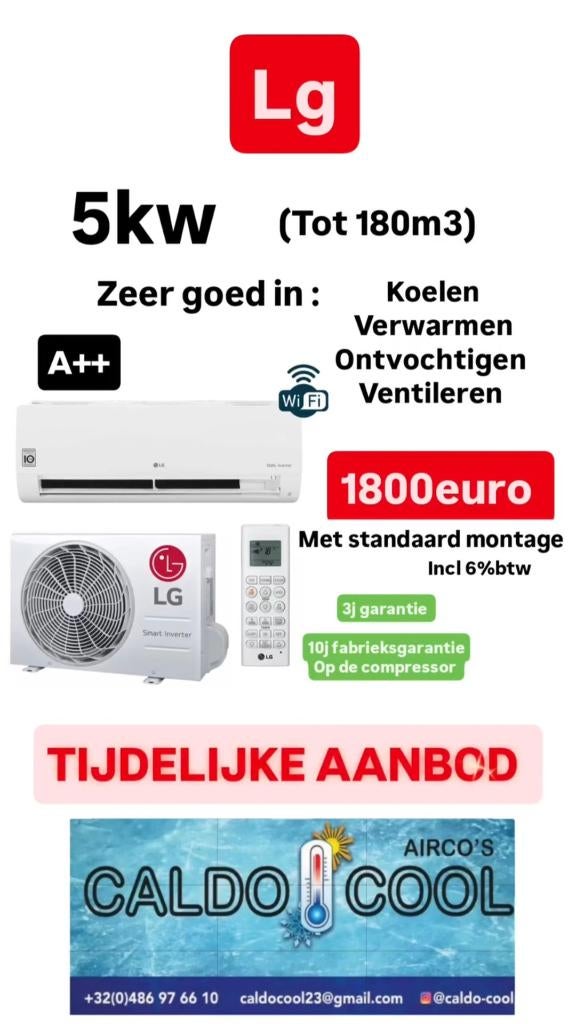 Caldo-cool airco's aan zeer scherpe prijzen, Witgoed en Apparatuur, Airco's, Ophalen, Koelen en Ontvochtigen, Timer, Nieuw