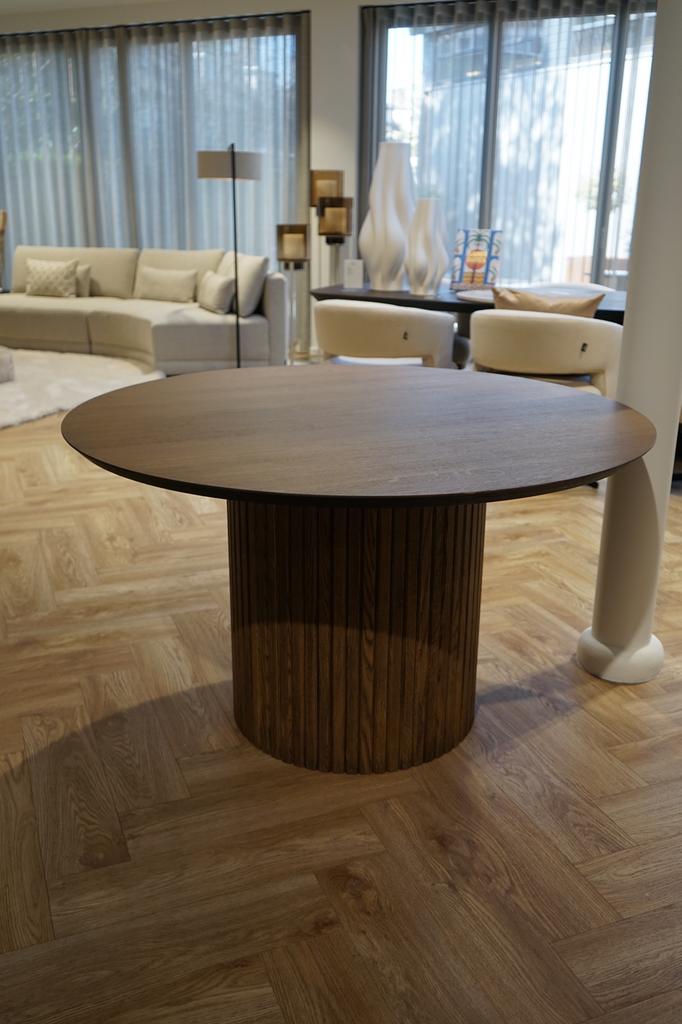 Houten PMP eettafel, Huis en Inrichting, Tafels | Eettafels, Zo goed als nieuw, 100 tot 150 cm, Vijf personen of meer, Rond, Ophalen