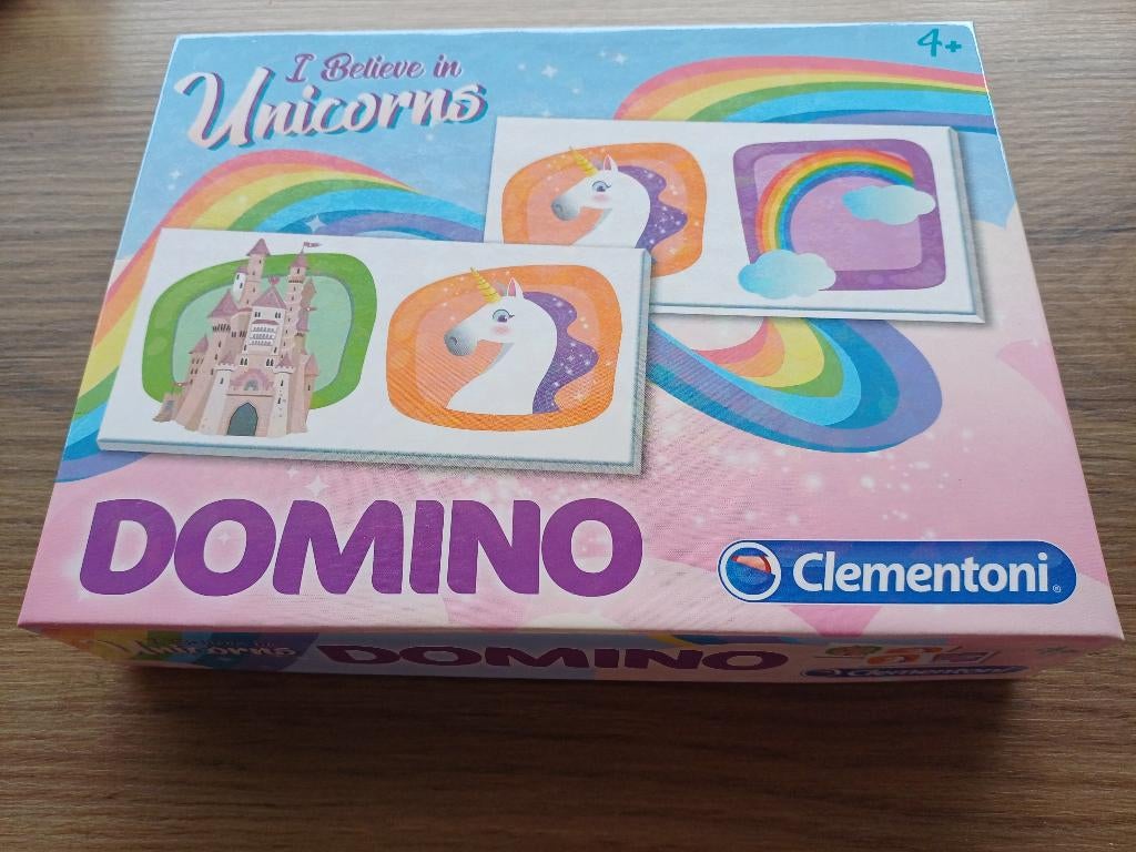 zgan.Domino I Believe in Unicorns Clementoni, Ophalen of Verzenden, Zo goed als nieuw