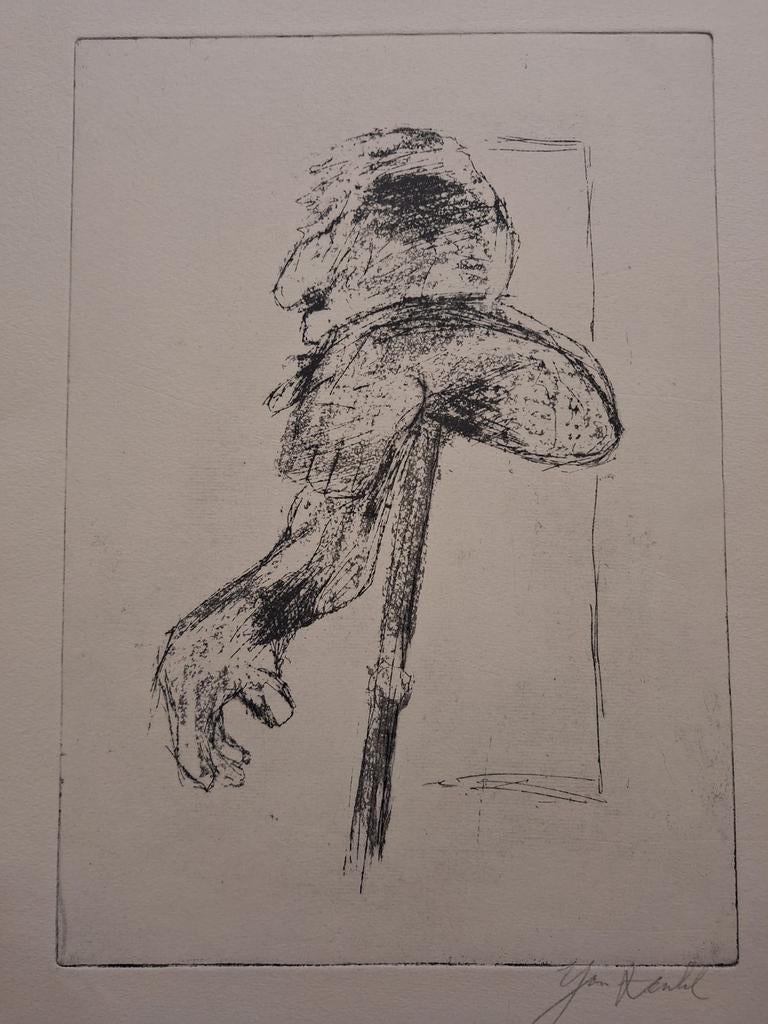 Ets met etsplaat van Jan Henkel, Antiek en Kunst, Ophalen of Verzenden