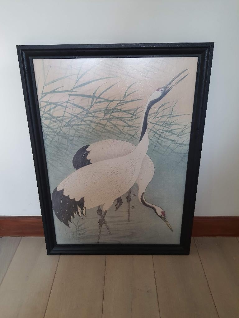 Muurdecoratie japanse vogels met lijst 2 stuks, Huis en Inrichting, Woonaccessoires | Schilderijen, Tekeningen en Foto's, Ophalen