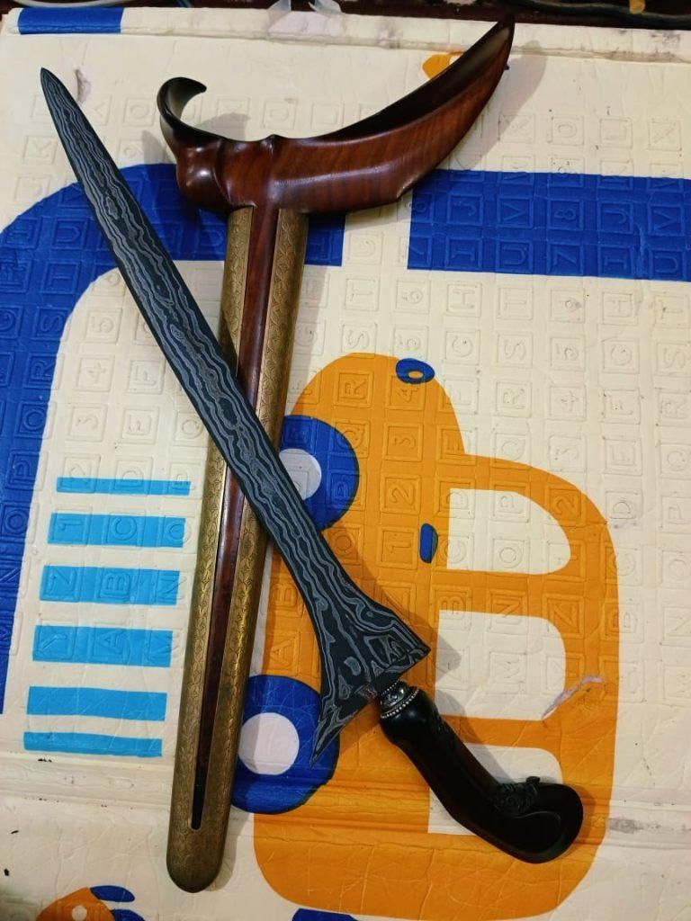 Antieke Kris Tilam Upih Dwiwarna Pulo Tirto Gandariras SVF61, Verzenden