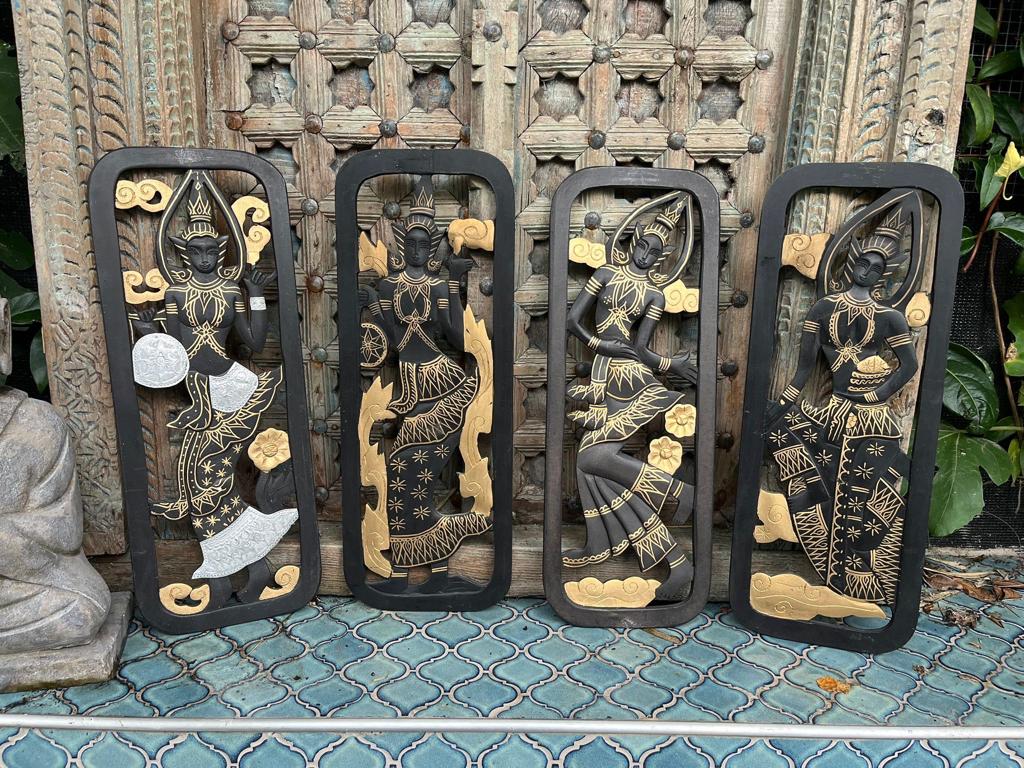 Indonesie houtsnijwerk wandpaneel handwerk Bali 50 cm, Verburgt Vintage, Ophalen of Verzenden, Schipluidenlaan 20 5035KJ Tilburg