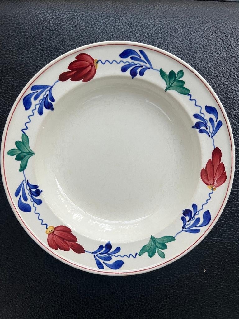 Boerenbont servies  diep bord Maastricht, Gebruikt, Ophalen of Verzenden, Bord(en), Aardewerk