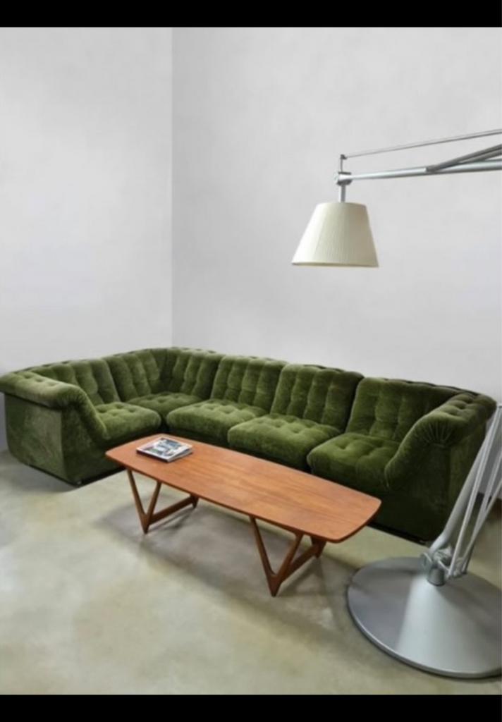 Vintage Jaren 70 Modulaire Bank, Ophalen, Gebruikt, Hoekbank, Stof