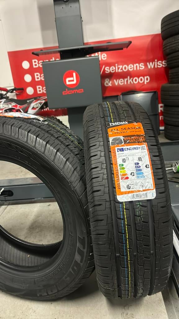 205/65/16c Tracmax 4 Season Busbanden montage mogelijk, Bestelwagen, 16 inch, Nieuw, All Season