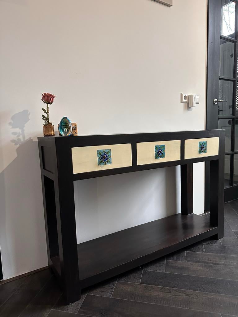 Sidetable / wand kastje met 3 lades, Huis en Inrichting, Tafels | Sidetables, Ophalen, 100 tot 150 cm, Eikenhout, Zo goed als nieuw