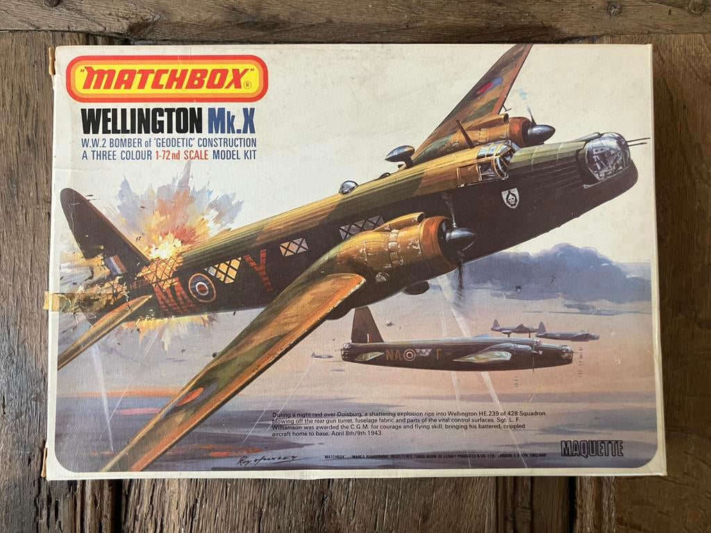Wellington Mk.X, modelbouwdoos, Matchbox, 1:72, 1975, Ophalen of Verzenden
