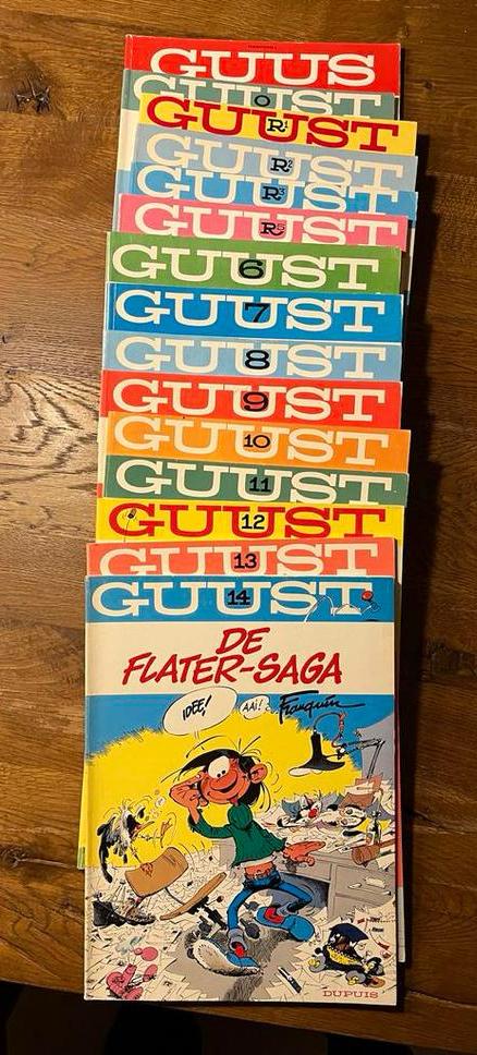 Guust Flater reeks 0-14 + Parodie Guus, Complete serie of reeks, Ophalen of Verzenden, Gelezen