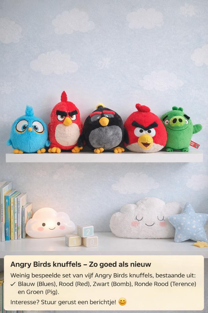 Angry birds verzameling knuffels, Ophalen of Verzenden, Zo goed als nieuw, Overige typen