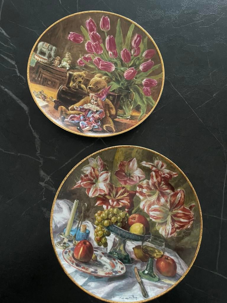 Twee stuks - Sierbord - Stilleven wandborden - Royal Mosa, Antiek en Kunst, Antiek | Wandborden en Tegels, Ophalen