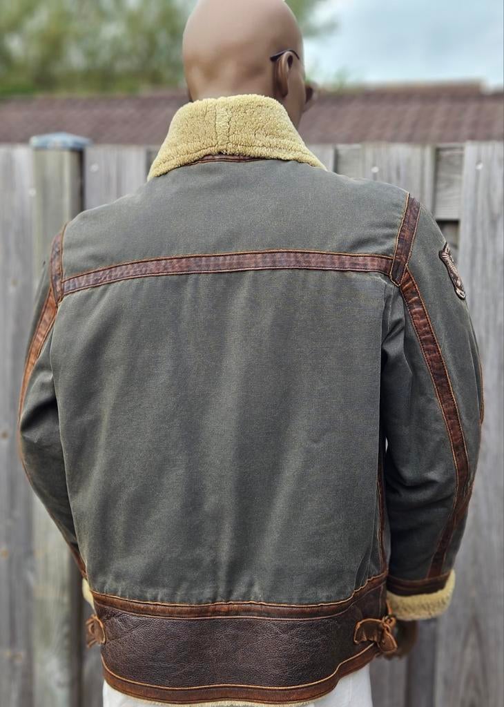 Pall Mall/ PME canvas / sheepskin vintage tussen jas (L en M, Maat 48/50 (M), ., Pall Mall PME Legend, Ophalen of Verzenden