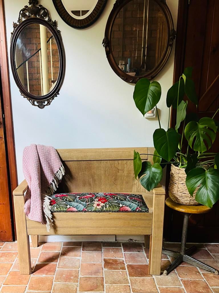 Vintage bankje halbank brocante speelkamer opberger, Kinderen en Baby's, Kinderkamer | Tafels en Stoelen, Ophalen, ..., Zo goed als nieuw