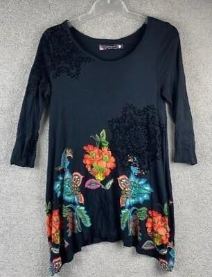 Tuniek dames zwart met borduurwerk Desigual xl, Zwart, Maat 46/48 (XL) of groter, Ophalen of Verzenden, Zo goed als nieuw