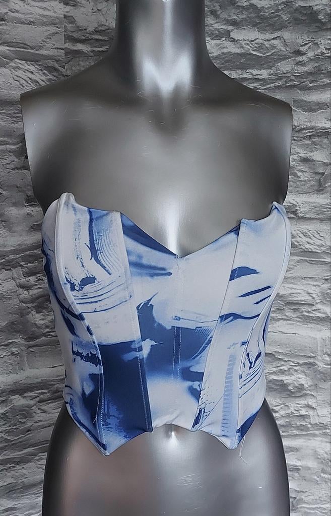 Sexy blauw/wit korset M, Bershka, Ophalen of Verzenden, Blauw, Body of Korset
