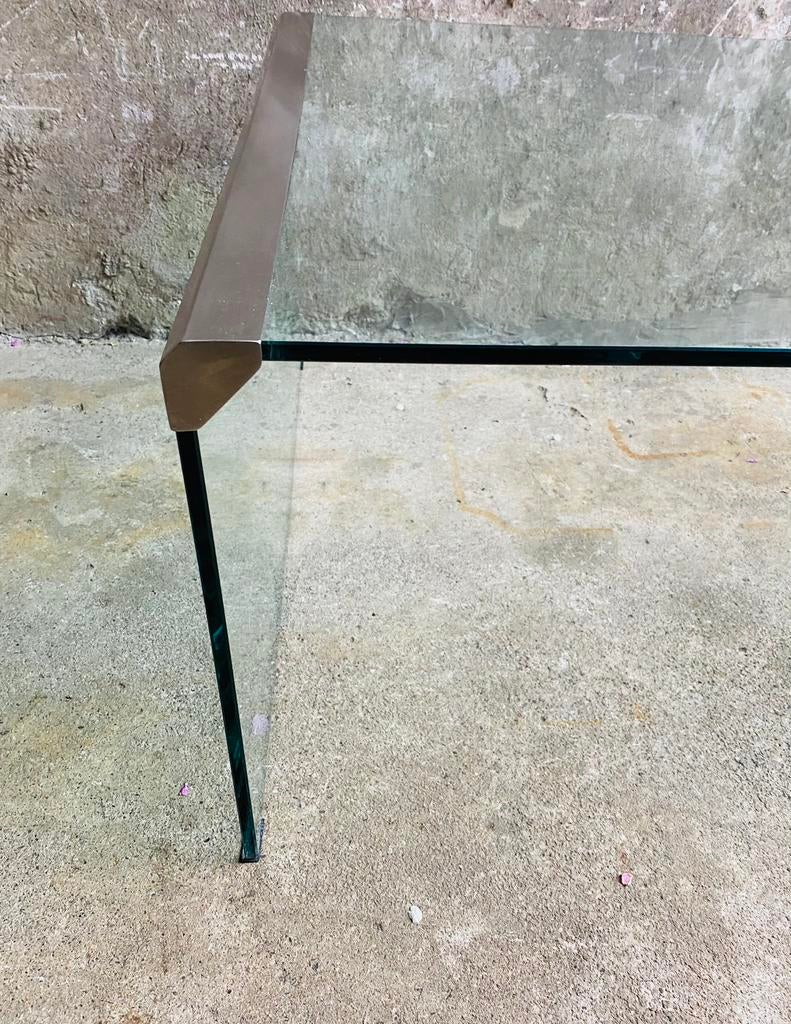 Galotti en Radice glazen salontafel , jaren 80, Ophalen, Huis en Inrichting