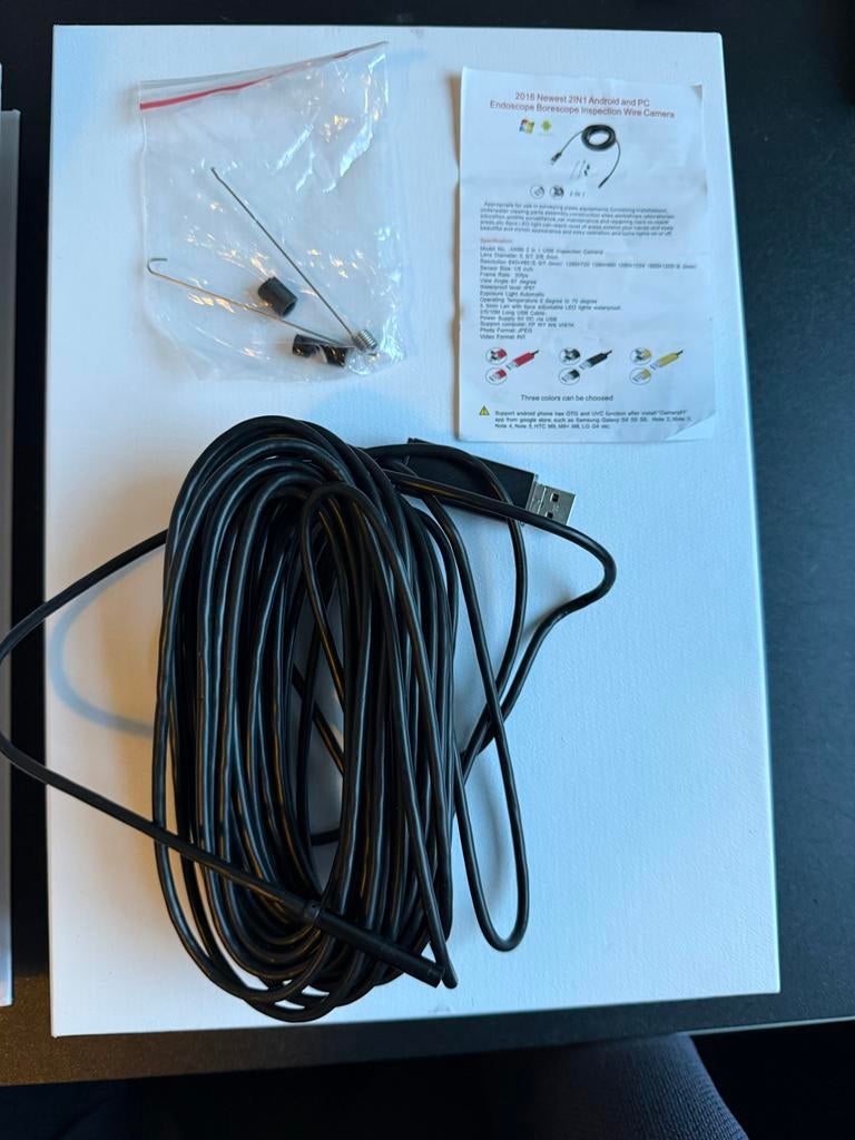 Endoscoop / Borescoop Inspectie Camera, Ophalen of Verzenden, Nieuw, Minder dan 2 meter, Overige kabels