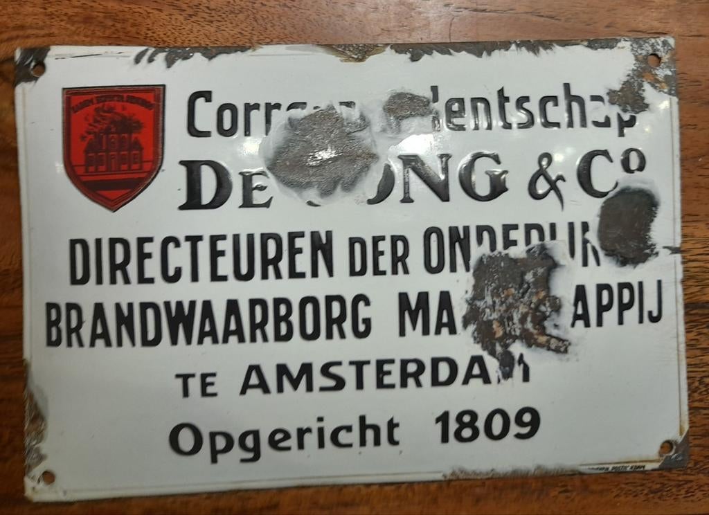 Emaille bord  Amsterdam /   Hoorn, Ophalen of Verzenden