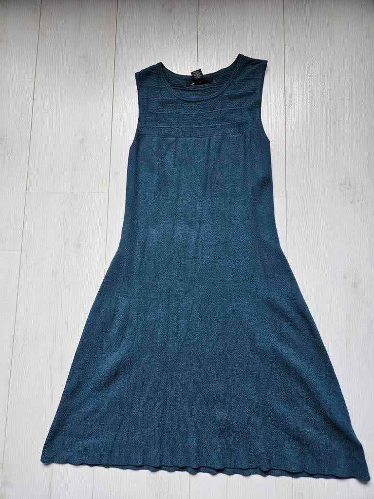 Gebreide jurk Tahari turkoois XS/S, Kleding | Dames, Blauw, Ophalen of Verzenden, Zo goed als nieuw, Maat 34 (XS) of kleiner
