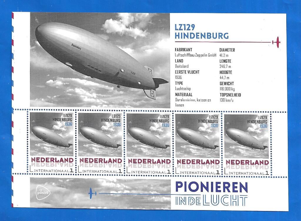 NVPH 3197 Pionieren in de lucht - LZ129 Hindenburg, Postzegels en Munten, Postzegels | Nederland, Ophalen of Verzenden, Na 1940