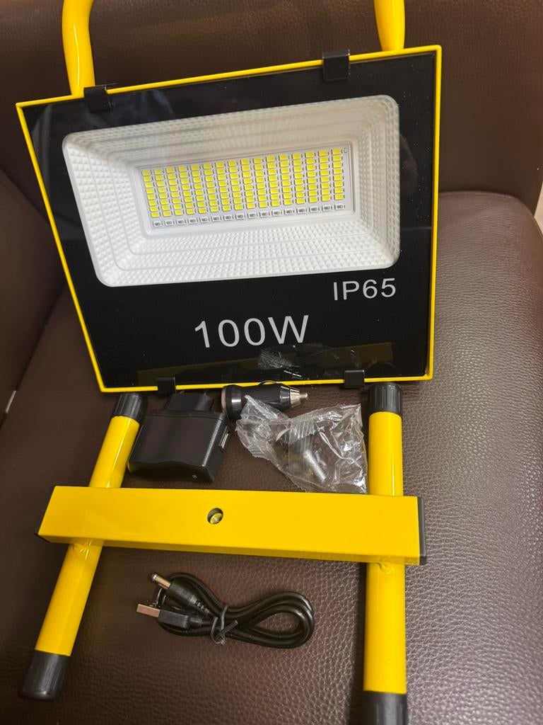 LED bouwlamp100W IP65 Waterdichte Oplaadbaar en draagbaar, Overige typen, Nieuw, 1045 AL, Contact@allstock.nl
