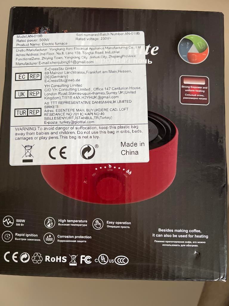 Zwarte Hotplate - Nieuw in doos, Ophalen, Nieuw