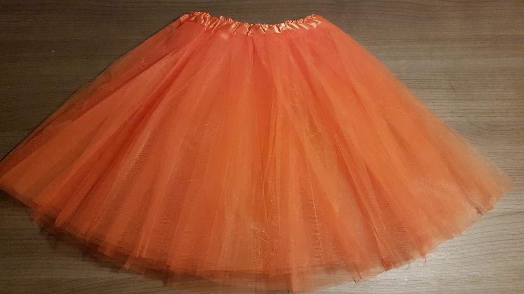 Nieuwe oranje tutu, tule, petticoat,onderrok 34 tm 44, nieuw, Ophalen of Verzenden, Nieuw, Oranje, Boven de knie