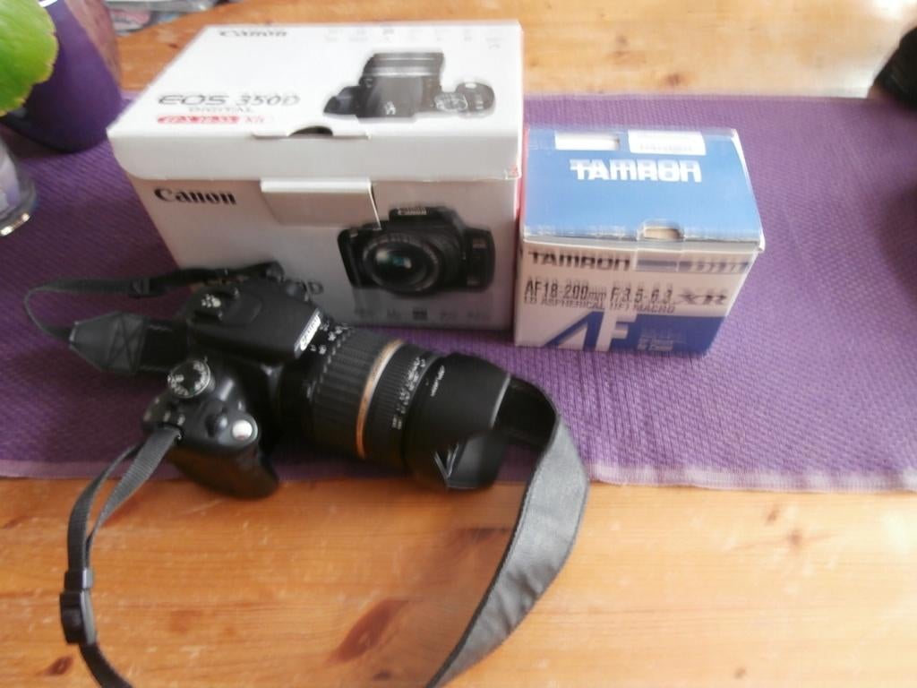 Digitale fotocamera canon eos 350d lens tamron af 18-200 mm, Gebruikt, Spiegelreflex, Canon, Ophalen of Verzenden