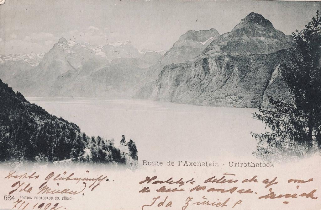Zwitserland – Isenthal Urirothstock – Route de l’ Axenstein, Ophalen of Verzenden, Voor 1920, Gelopen, Overig Europa