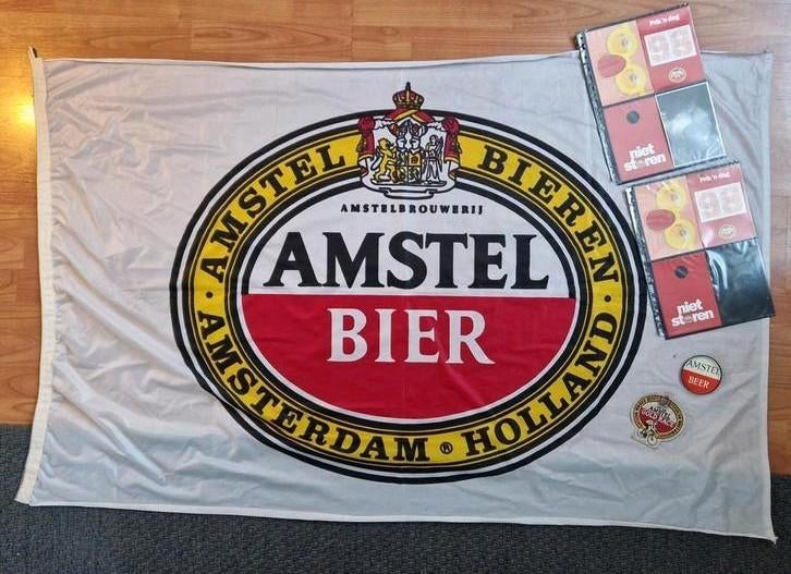 Amstelbier vlag, ansichtkaarten en meer - verzamelobject, Verzamelen, Biermerken, Ophalen of Verzenden, Gebruikt, Overige typen