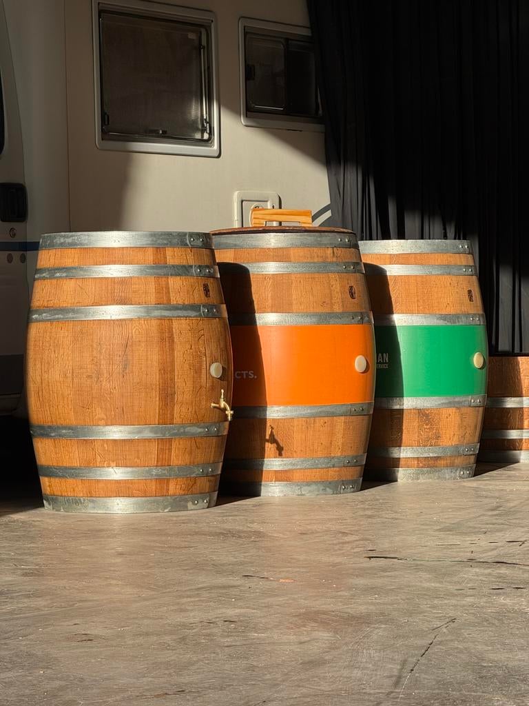 IJSBAD | DOMPELBAD | 330L Eikenhouten wijnvat | BADENVAT, 150 liter of meer, Ophalen, Zo goed als nieuw, Hout