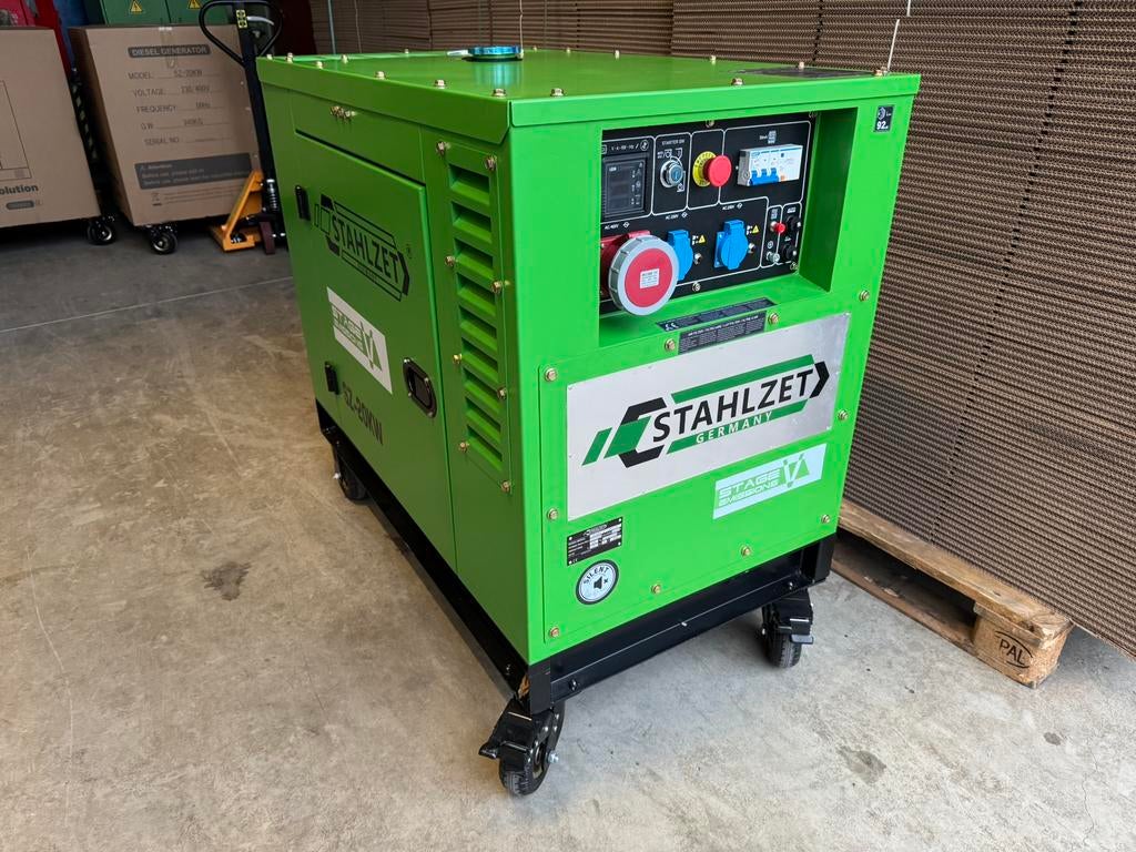 Stahlzet 20KVA noodstroom aggregaat (NIEUW) incl. Garantie, Doe-het-zelf en Verbouw, Aggregaten, Zo goed als nieuw, Dieselolie
