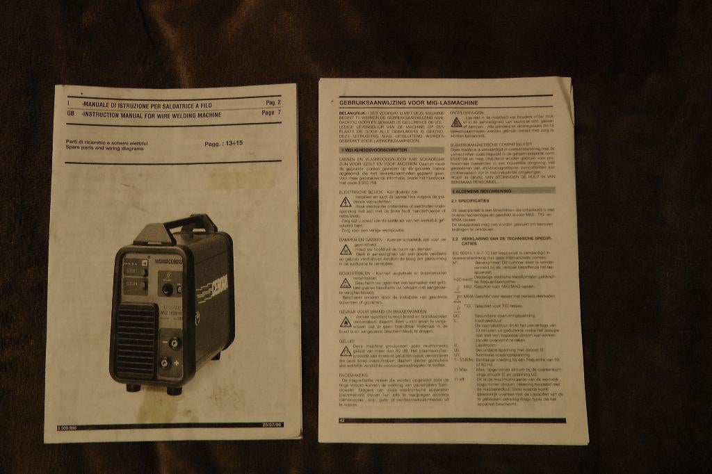 Gebruiksaanwijzing CEBORA MIG/TIG lasapparaat, Ophalen of Verzenden, Nieuw, Minder dan 150 ampère, Elektroden