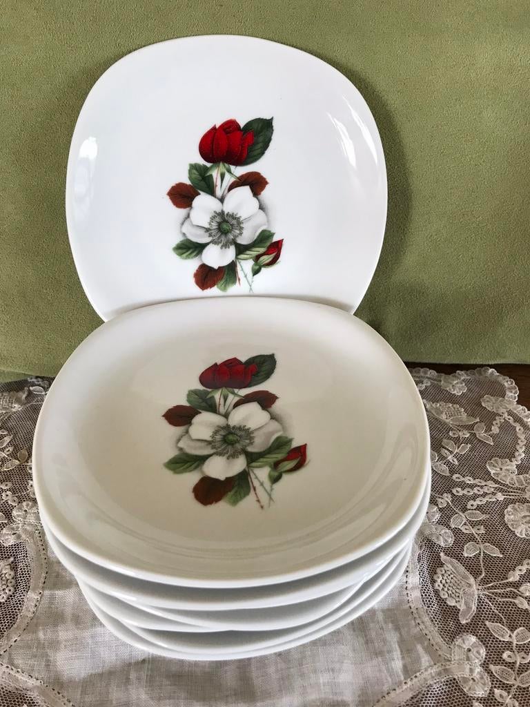 Gebaksbordje Zwarschenhammer, bloemen (230519), Huis en Inrichting, Ophalen of Verzenden, Gebruikt, Porselein, Overige stijlen