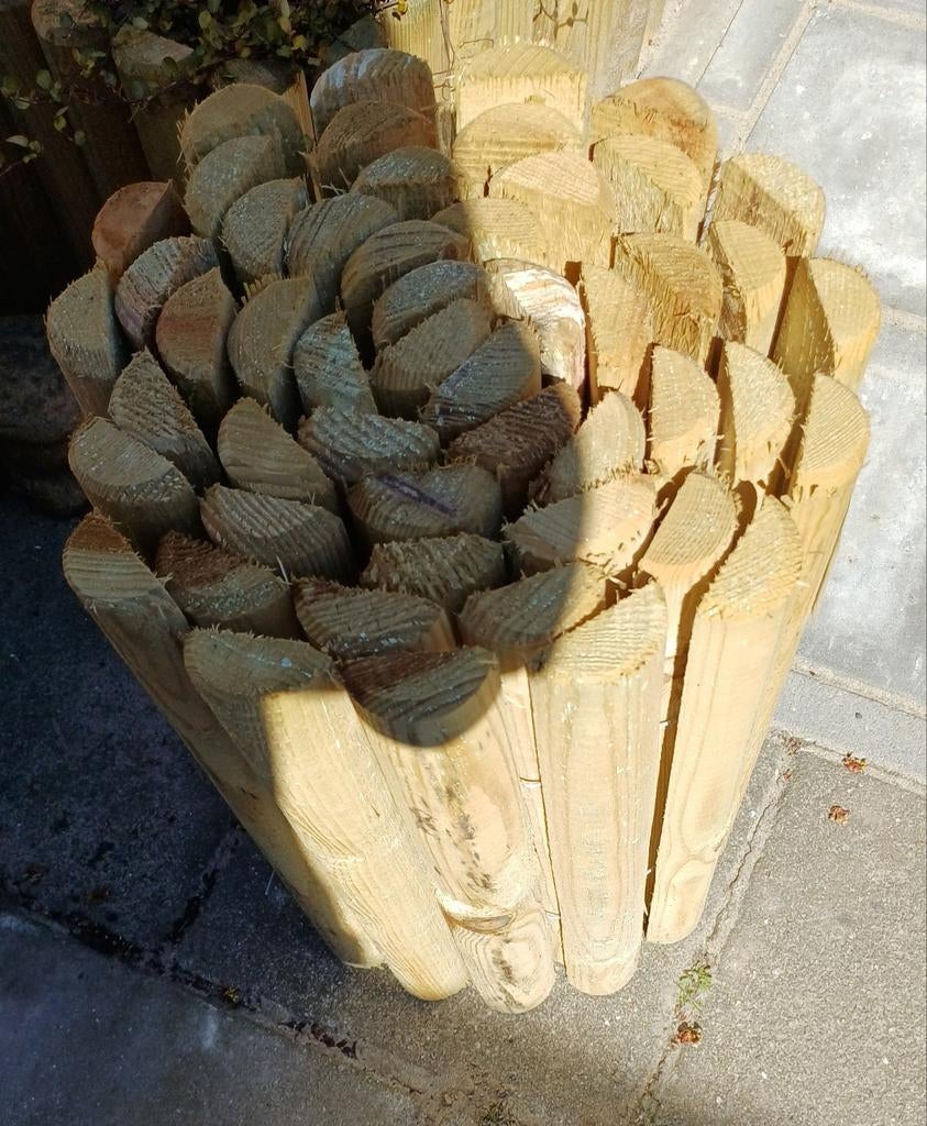 Rolborder nieuw. Tuin hekje hout. bloembak., Tuin en Terras, Ophalen, Biels, Nieuw, Minder dan 100 cm